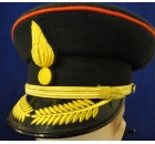 Black Peaked Cap with Gold Embroidered Peak and Badge